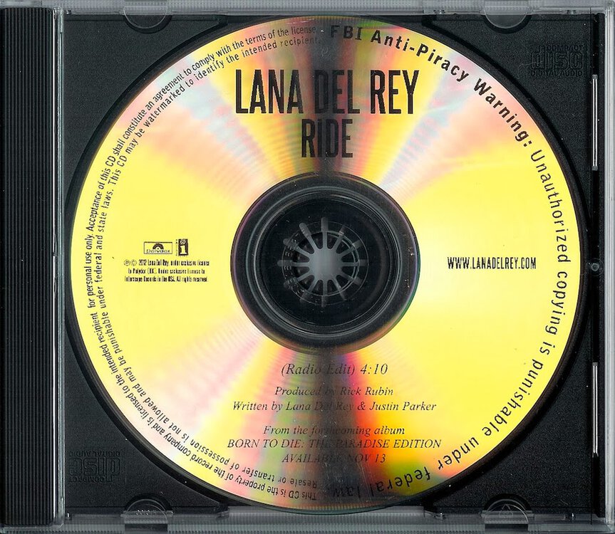 Lana Del Rey Ride Vinyl 7 inch Picture Disc Single