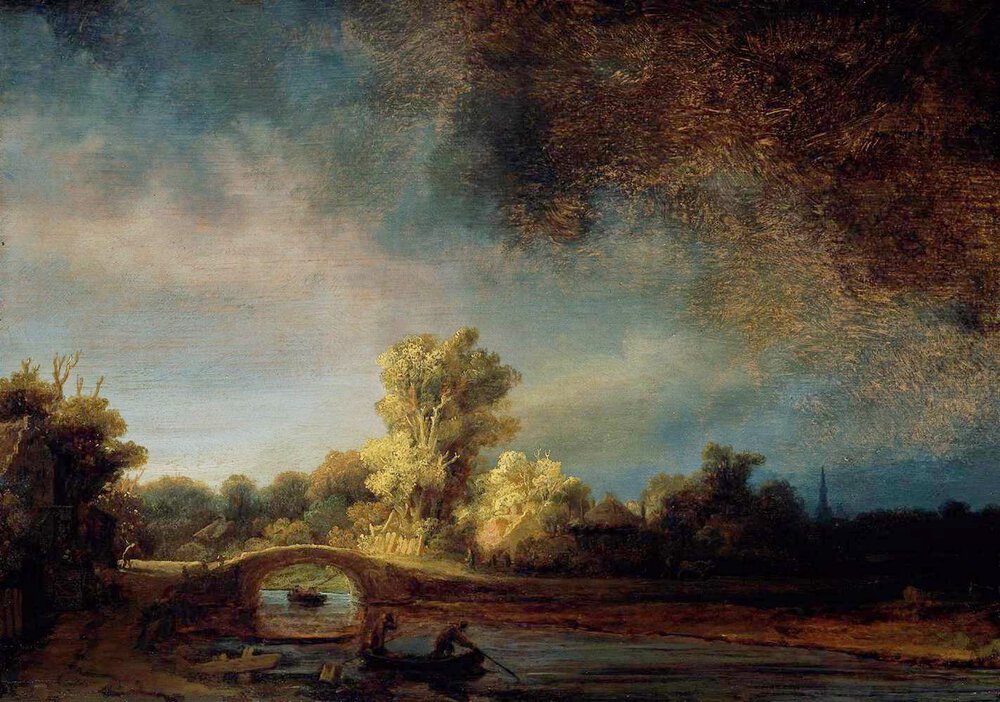 Rembrandt+-+Landscape+with+a+Stone+Bridg