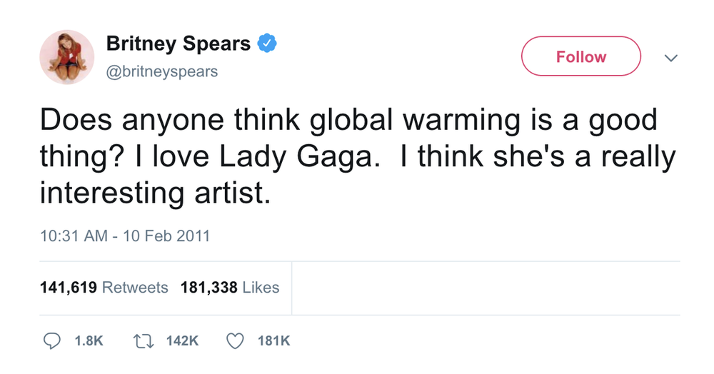 Britney Spears - "Global Warming and Lady Gaga" shirts | Tee Tweets